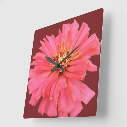 Zenia Floral スクエア壁時計 (傾斜)