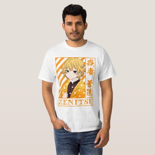 Zenitsu Kimetsy on yaiba Tシャツ (正面フル)