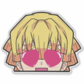 Zenitsu Pekerステッカー – Demon Slayer Vinylデカール シール (正面)