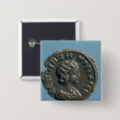 Zenobia、パルミラ遺跡の女王のTetrachm 缶バッジ (正面&裏面)