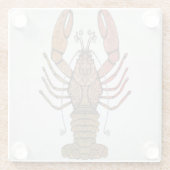 Zentangleのスタイルのロブスター ガラスコースター (裏面)