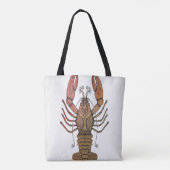 Zentangleのスタイルのロブスター トートバッグ (裏面)