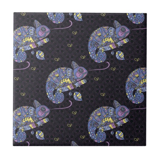 Zentangleのトカゲ タイル (正面)