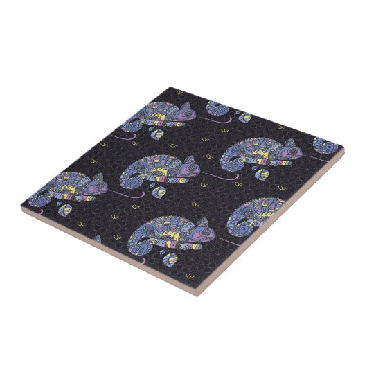 Zentangleのトカゲ タイル (側面)