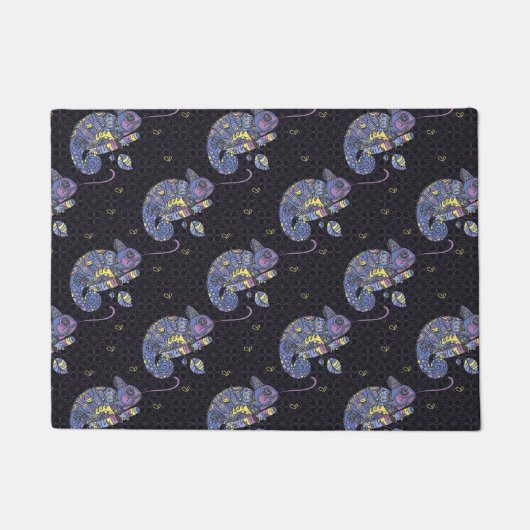 Zentangleのトカゲ ドアマット (正面)