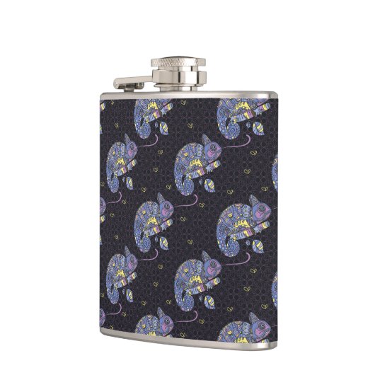 Zentangleのトカゲ フラスク (左)