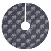 Zentangleのトカゲ ブラッシュドポリエステルツリースカート (正面)