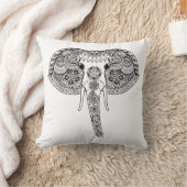 Zentangleはインドゾウをインスパイア クッション (ブランケット)