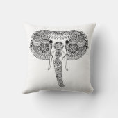 Zentangleはインドゾウをインスパイア クッション (裏面)