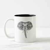 Zentangleはインドゾウをインスパイア ツートーンマグカップ (左)