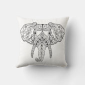 Zentangleは象をインスパイア クッション (裏面)