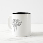 Zentangleは象をインスパイア ツートーンマグカップ (正面左)