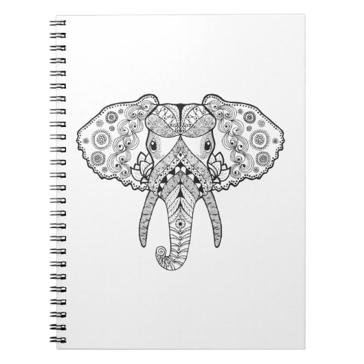 Zentangleは象をインスパイア ノートブック (正面)