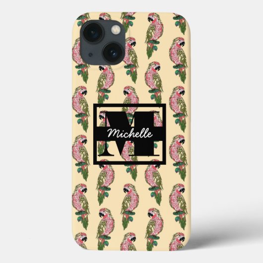 Zentangleスタイルパロット |モノグラム Case-Mate iPhoneケース (裏面)