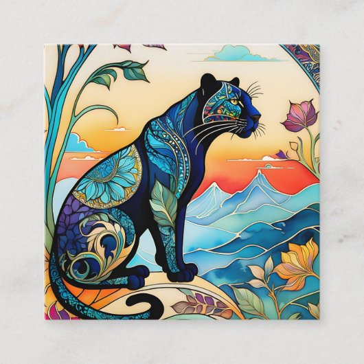 Zentangleパターンは色を追加する美しい方法である スクエア名刺 (正面)