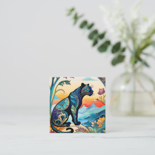 Zentangleパターンは色を追加する美しい方法である スクエア名刺 (スタンド正面)