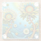 Zentangleフローラドリームスケープ ガラスコースター (裏面)