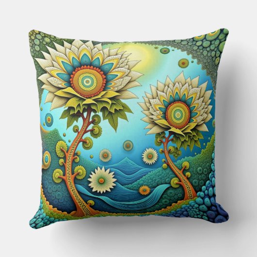 ZentangleフローラDreamscape クッション (裏面)