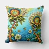 ZentangleフローラDreamscape クッション (正面)