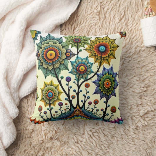 ZentangleフローラDreamscape クッション (ブランケット)