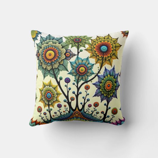 ZentangleフローラDreamscape クッション (裏面)