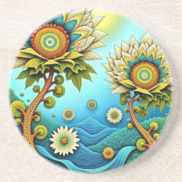 ZentangleフローラDreamscape コースター