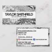 Zentangle®は芸術をインスパイア 名刺 (正面/裏面)