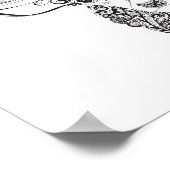 Zentangle インスパイア Deer  Horned Head 2 ポスター (角)