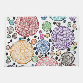 Zentangle circles pattern キッチンタオル