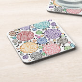 Zentangle circles pattern コースター (左側)