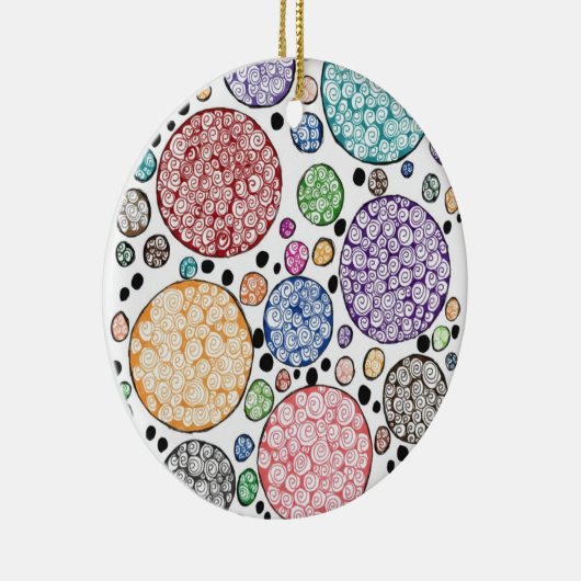 Zentangle circles pattern セラミックオーナメント (右)