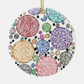 Zentangle circles pattern セラミックオーナメント (正面)