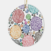 Zentangle circles pattern セラミックオーナメント (左)