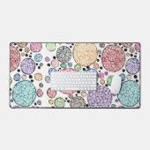 Zentangle circles pattern デスクマット (キーボード&マウス)