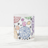 Zentangle circles pattern フロストグラスマグカップ (中央)