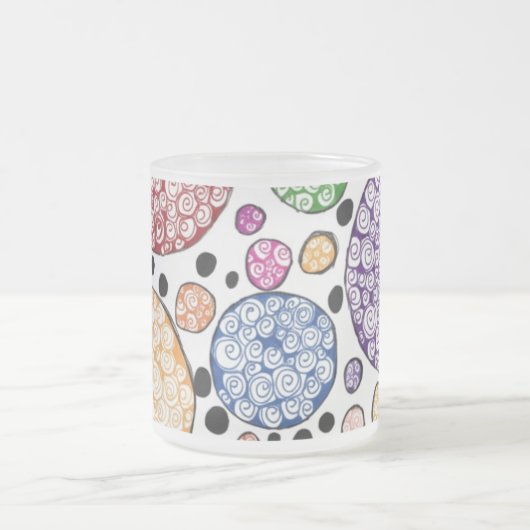 Zentangle circles pattern フロストグラスマグカップ (中央)