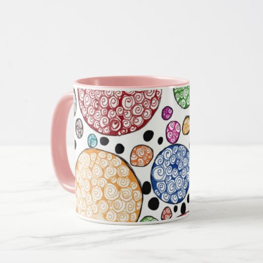 Zentangle circles pattern マグカップ (正面左)