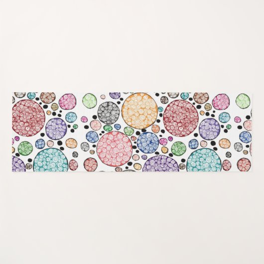 Zentangle circles pattern ヨガマット (正面(横))