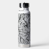 Zentangle flower and paisley doodle design ウォーターボトル (右面)