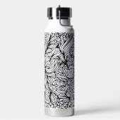 Zentangle flower and paisley doodle design ウォーターボトル (左面)