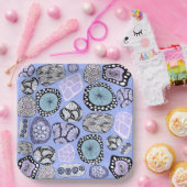 Zentangles Abstract Floral Paper Plate ペーパープレート (パーティー)