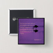 Zephaniahの3:17ピンを持つ平和な鷲 缶バッジ (正面&裏面)