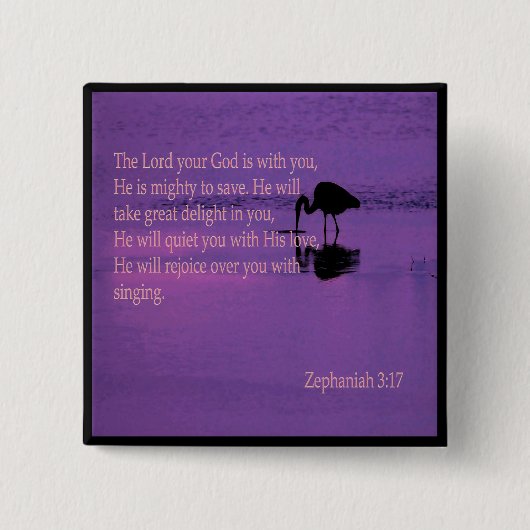 Zephaniahの3:17ピンを持つ平和な鷲 缶バッジ (正面)