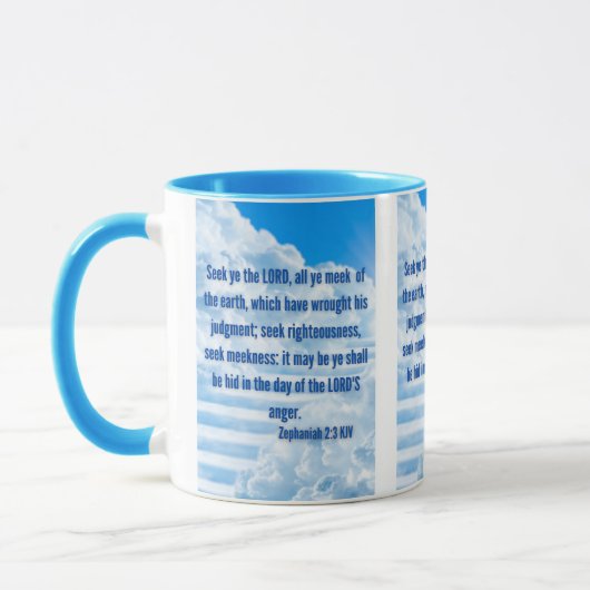 Zephaniah 2:3 KJVバイブル聖句Pic 2-Tone Mug マグカップ (左)
