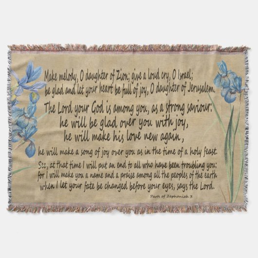 Zephaniah 3の子牛皮紙の原稿聖なる書物、経典の投球 スローブランケット (正面)