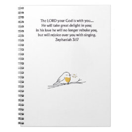 Zephaniah 3:17 Christian Journal Notebook ノートブック