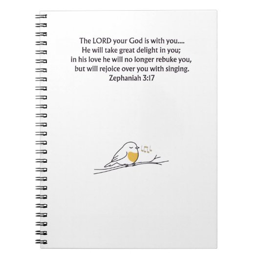Zephaniah 3:17 Christian Journal Notebook ノートブック (正面)