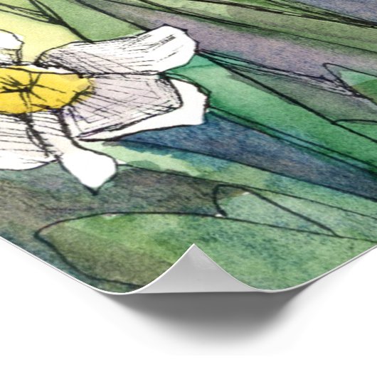 Zephaniah Scripture Rejoice Over You Daffodils   ポスター (角)