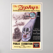 ZEPHYRモータートレインヴィンテージ鉄道ポスター広告 ポスター (正面)