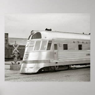 Zephyr Streamlined Train, 1939. Vintage Photo ポスター